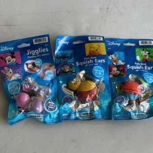 New Disney one Jigglies and two Disney Fun-Size Squih Ears with hanging cord.